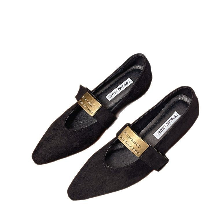 Damen elegante Ballerinas mit glitzerdem Riemchen R&B