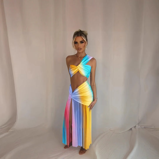 Damen Exquisites Wickelkleid mit asymmetrischem Schnitt und tiefem Schlitz R&B