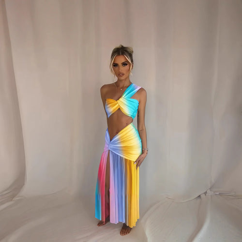 Damen Exquisites Wickelkleid mit asymmetrischem Schnitt und tiefem Schlitz R&B
