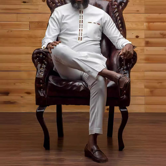 Herren traditionelles Kaftan-Outfit mit eleganten Stickereien R&B