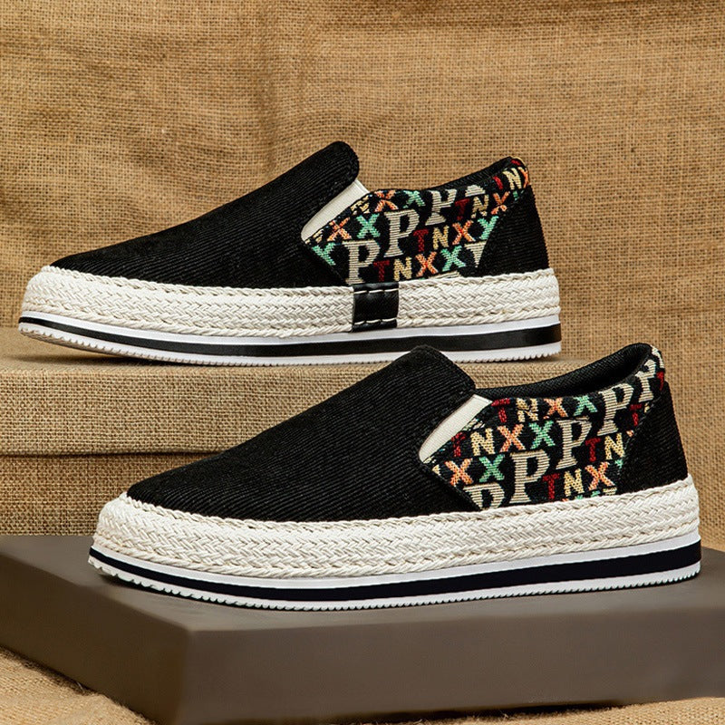 Damen Espadrilles-Slipper mit elastischem Einschlupf und modischem Textil-Obermaterial