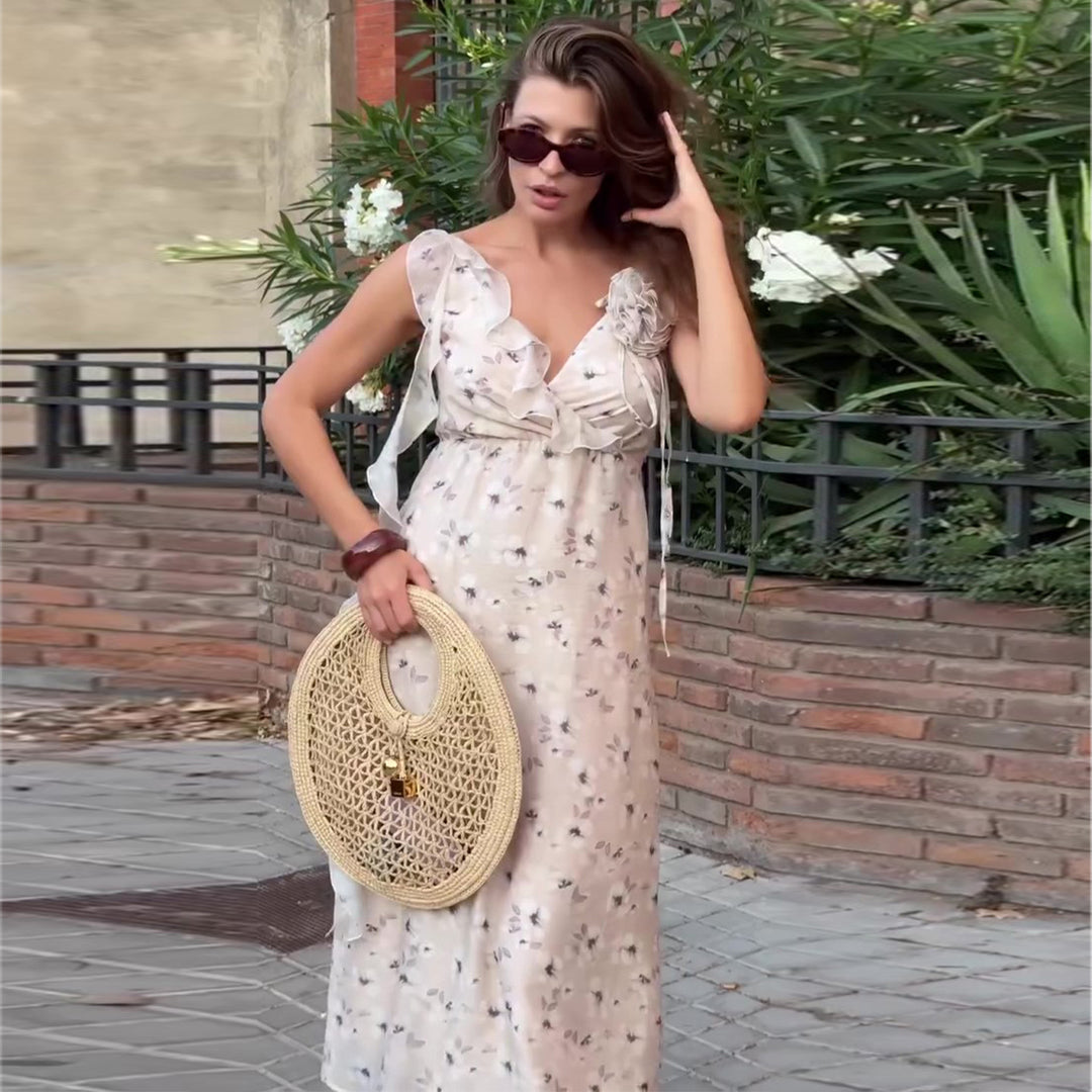 Damen Sommerliches Maxikleid mit floralen Muster R&B