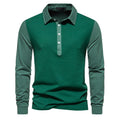 Herren Langarm-Henley-Shirt aus hochwertigem, atmungsaktivem Material mit Kontrastärmeln