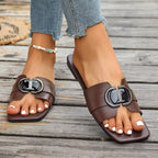 Damen Riemensandalen mit modischer Schnallen-Applikation R&B