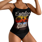 Damen Sportliches Tankini-Set mit trendigem Druck R&B