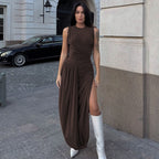 Damen Elegantes Maxikleid mit raffiniertem Wickeldesign R&B
