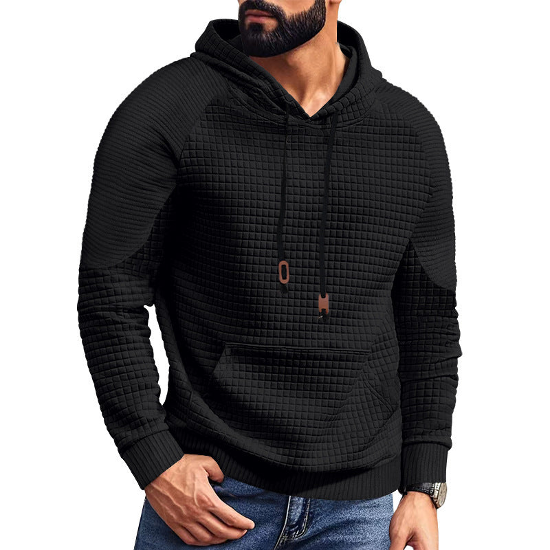 Herren Kapuzenpullover mit strukturierter Oberfläche und praktischen Taschen R&B