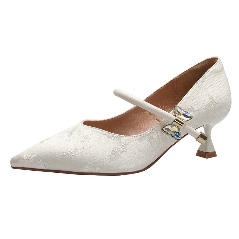Damen elegante Ballerinas mit stilvollem Schnallen-Design