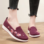 Damen Slip-On Sneaker mit floralem Stickmuster