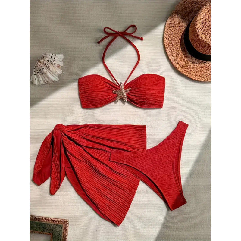 Damen Bandeau-Bikini-Set mit eleganter Muschel-Applikation R&B