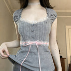 Damen Spitzendetail Oberteil R&B