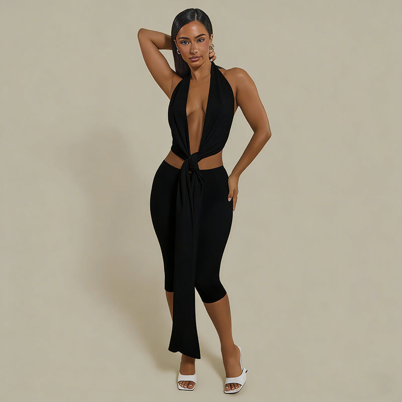 Damen Wickelkleid mit tiefem V-Ausschnitt und animalischem Print R&B