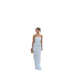 Damen Häkel-Maxikleid mit schmalem Schnitt und herzförmigem Ausschnitt