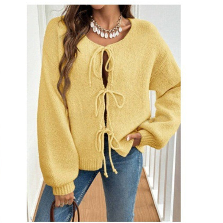 Damen Pullover mit Kordelzug und überschnittenen Ärmeln R&B