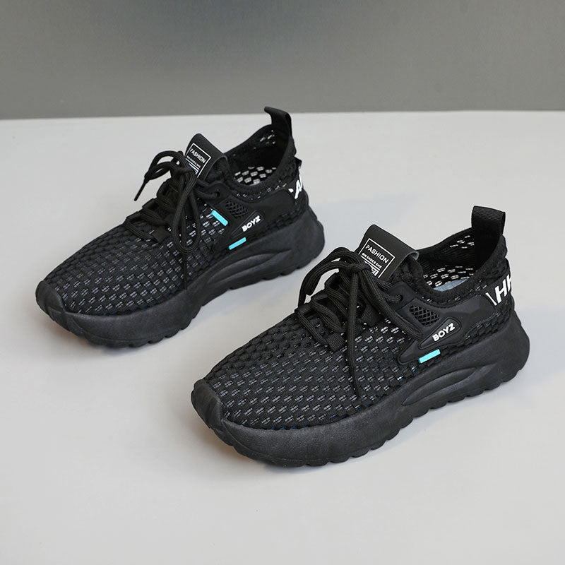 Damen atmungsaktive Sneakers mit stoßdämpfendem Profil und elastischem Schnürsystem R&B