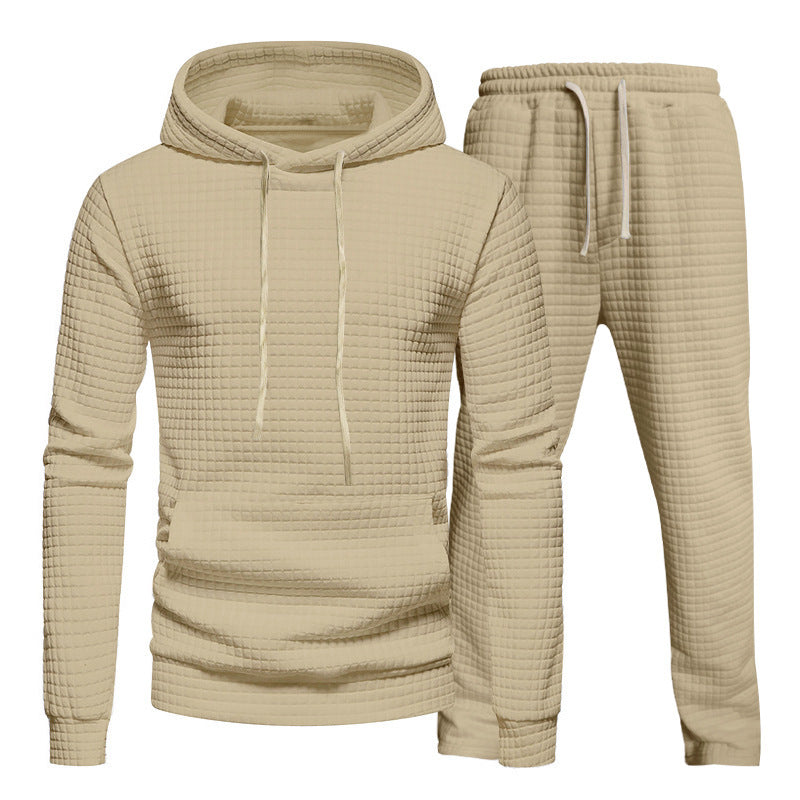 Herren Freizeit-Hoodie und Jogginghose-Set mit strukturiertem Design R&B