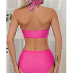 Damen Triangel-Bikini mit glitzerndem Streifenmuster