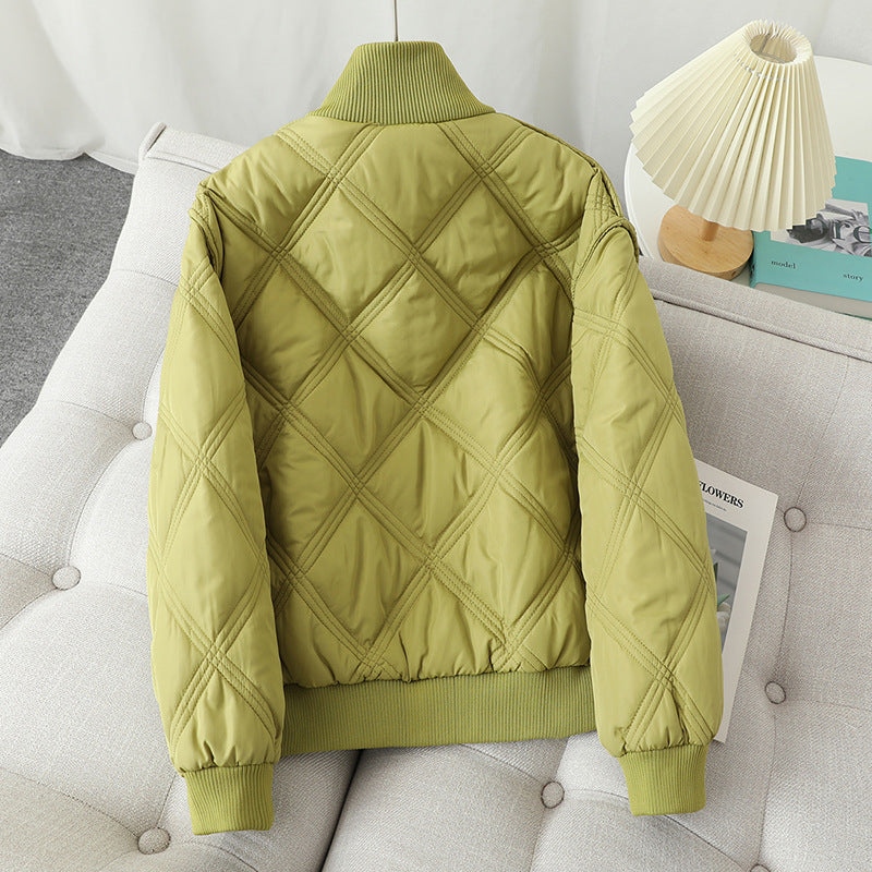 Damen gesteppte Übergangsjacke mit hohem Kragen und elastischen Bündchen R&B