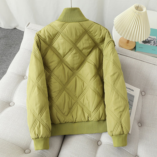 Damen gesteppte Übergangsjacke mit hohem Kragen und elastischen Bündchen R&B