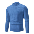 Herren eleganter Rollkragenpullover mit tiefem Zopfmuster und moderner Passform R&B