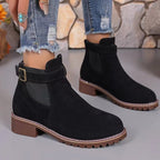 Damen elegante Ankle-Boots mit modischem Riemen und rutschfester Sohle R&B