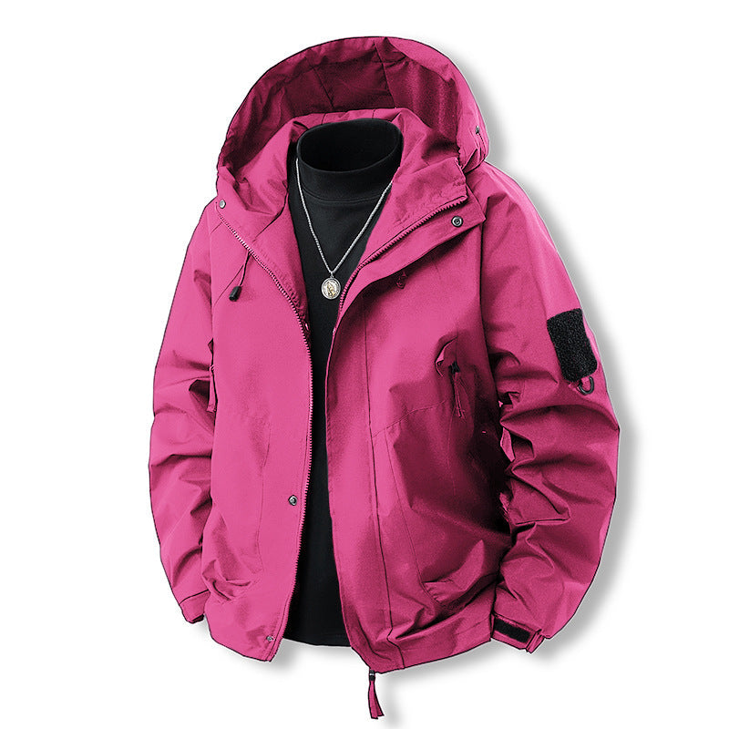 Herren funktionale Outdoor-Jacke mit verstellbarer Kapuze und praktischen Taschen R&B