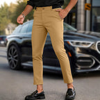 Herren elegante Slim-Fit Freizeithose mit elastischem Bund und klassischen Details