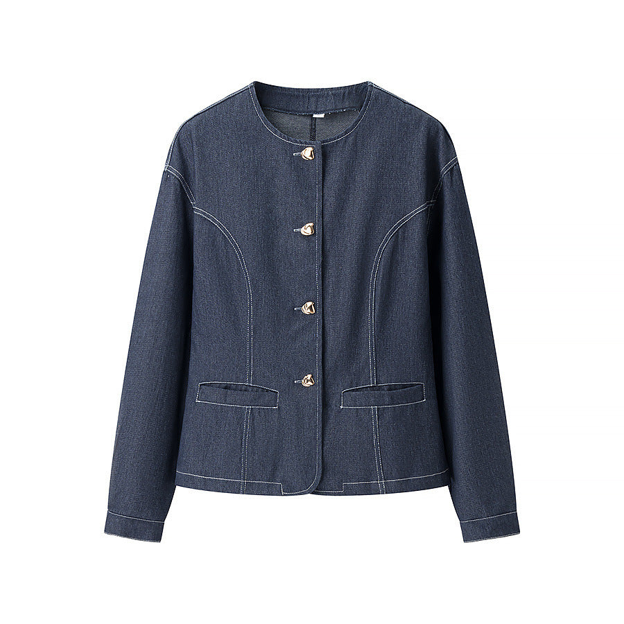 Damen weite Denim-Hosen mit hohem Bund und klassischem Schnitt R&B
