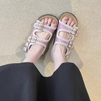 Damen bequeme Clogs mit verstellbaren Schnallen und ergonomischem Fußbett R&B