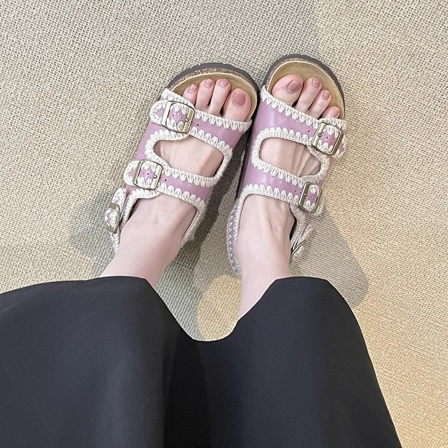 Damen bequeme Clogs mit verstellbaren Schnallen und ergonomischem Fußbett R&B