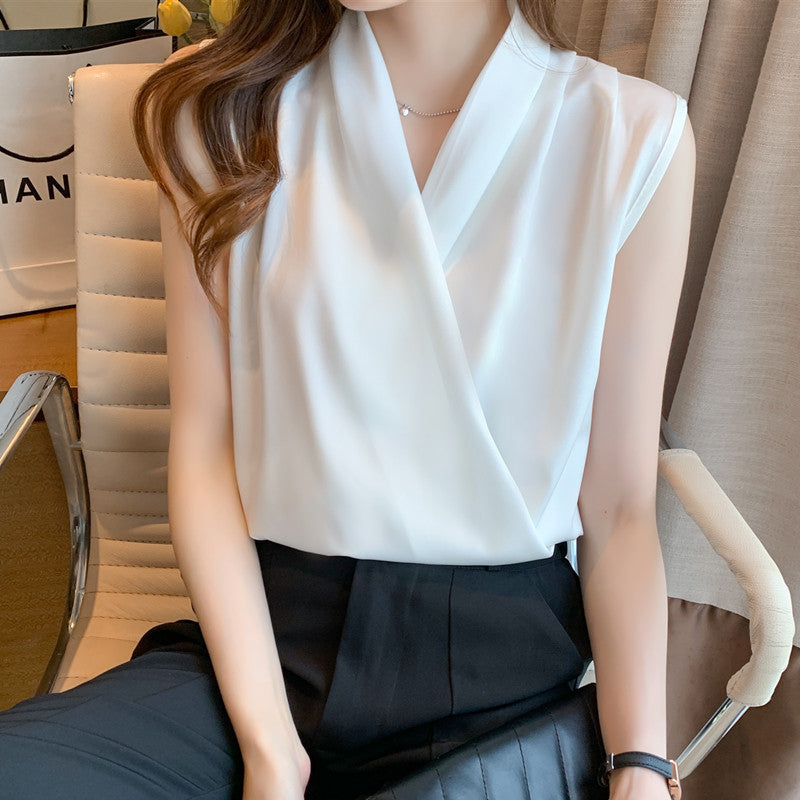 Damen Elegante Wickelbluse R&B