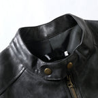 Herren Lederjacke mit Stehkragen