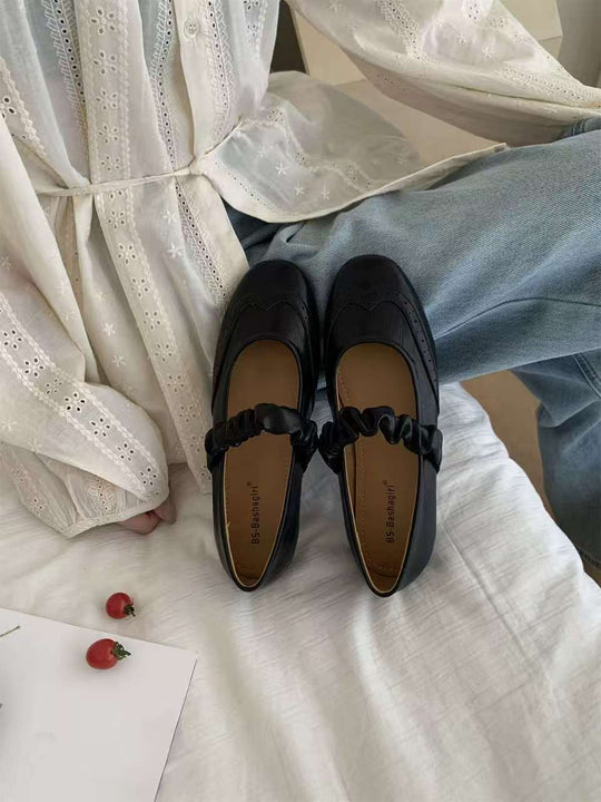 Damen Ballerinas mit elastischem Riemen und dekorativen Details R&B