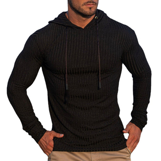 Herren Kapuzenpullover mit trendigem Rippdesign R&B