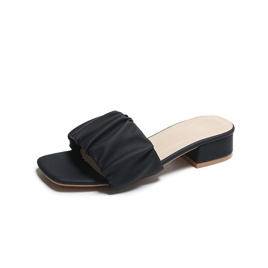 Damen elegante Mules mit modischer Raffung R&B