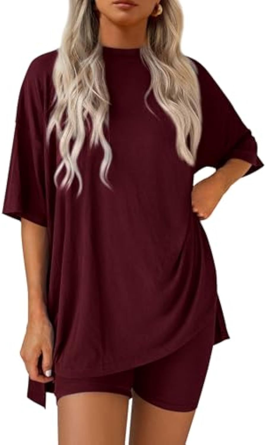 Damen lässiges Sport-T-Shirt mit Shorts im Set R&B