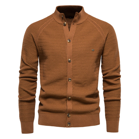 Herren Strickjacke mit modernem Zipper und stilvollen Knopfdetails R&B