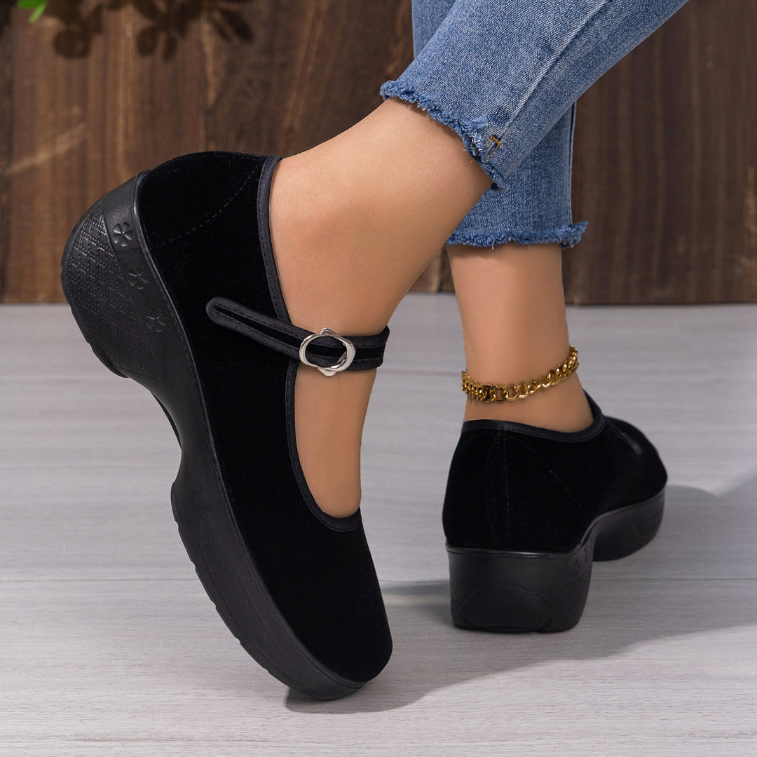 Damen Komfortable und elegante Ballerinas mit verstellbarem Riemen R&B
