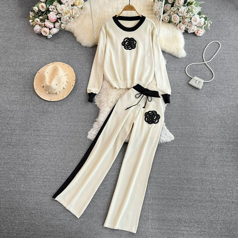 Damen elegantes und komfortables Freizeit-Set mit floralem Design R&B