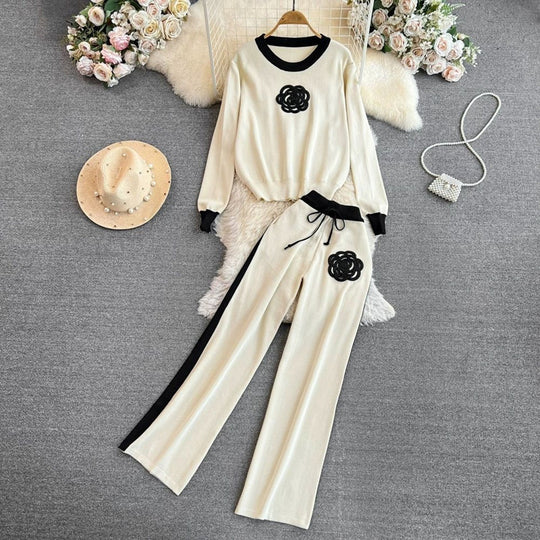 Damen elegantes und komfortables Freizeit-Set mit floralem Design R&B