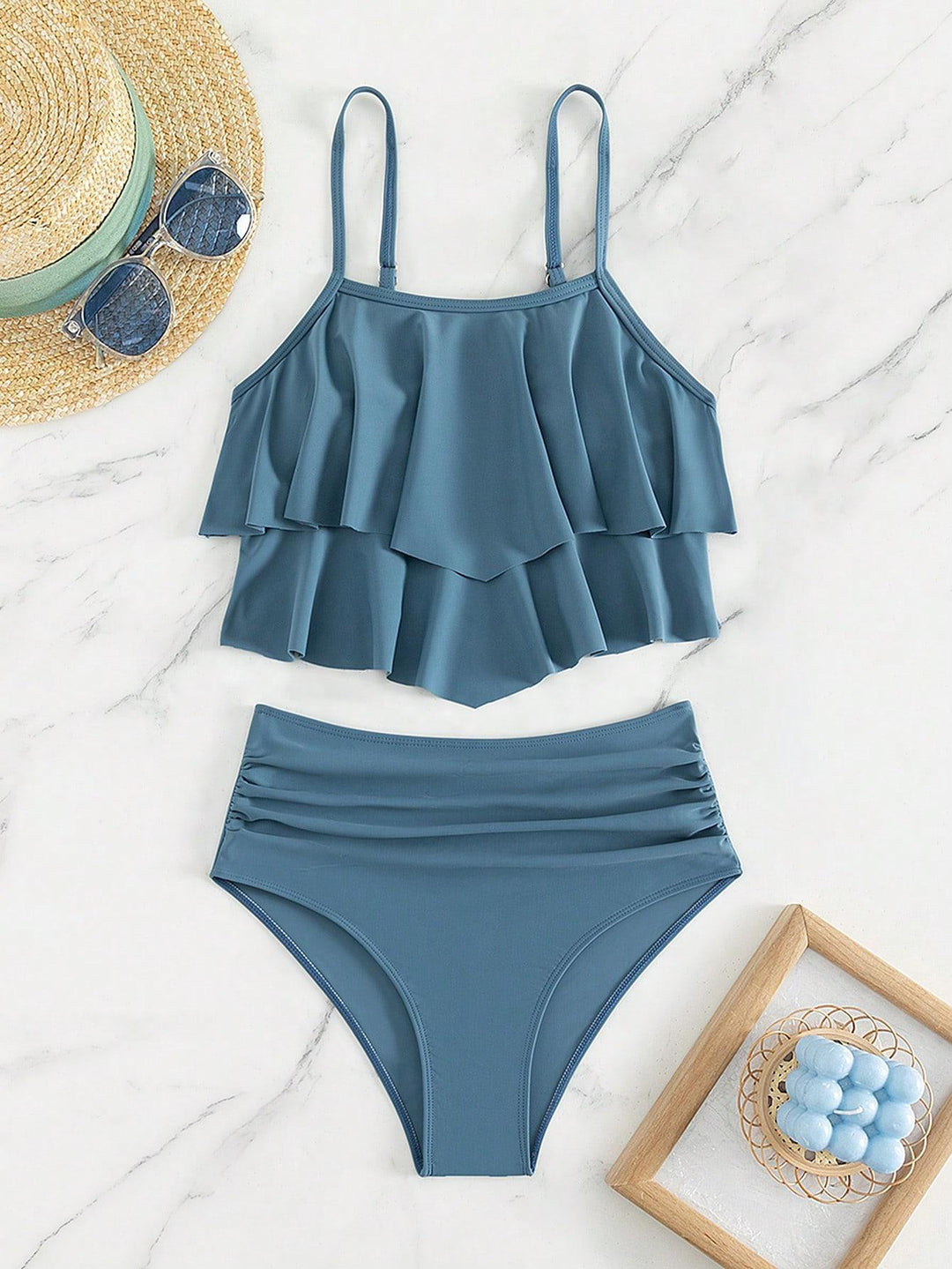 Damen Bikini-Set mit voluminösem Rüschendesign R&B