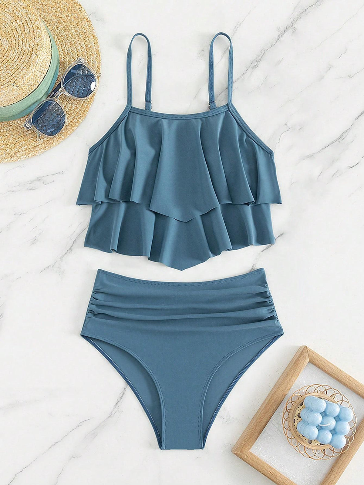 Damen Bikini-Set mit voluminösem Rüschendesign R&B
