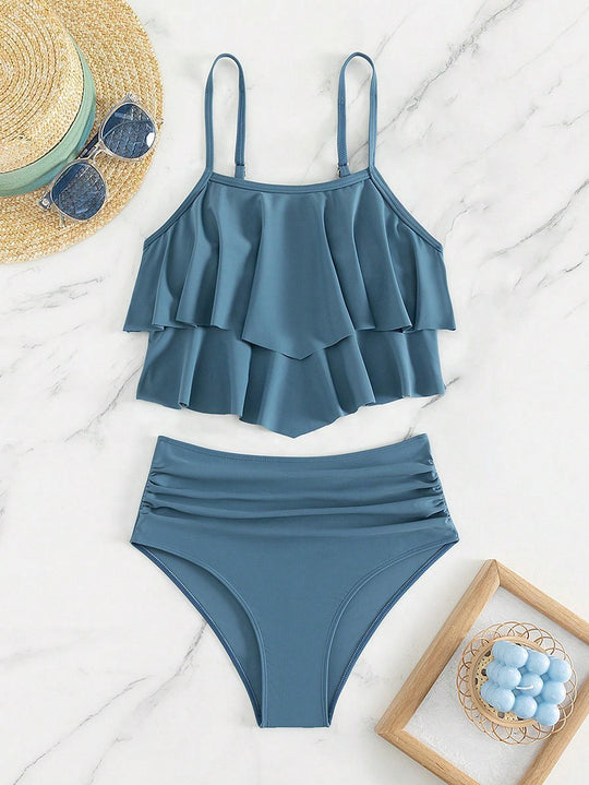Damen Bikini-Set mit voluminösem Rüschendesign R&B