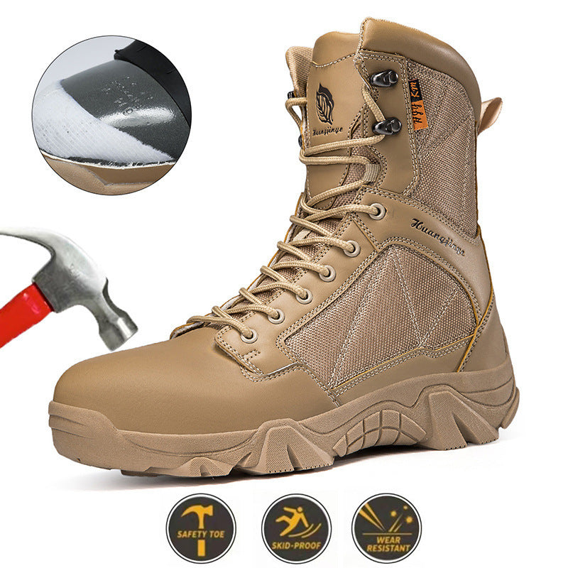 Herren Sicherheitsstiefel mit rutschfester Sohle und atmungsaktiven Einsätzen