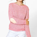 Damen Pullover mit Herzapplikationen und weichem Stoff R&B