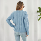 Damen Grobstrickpullover mit einzigartigem Zopfmuster und lässigem Schnitt R&B
