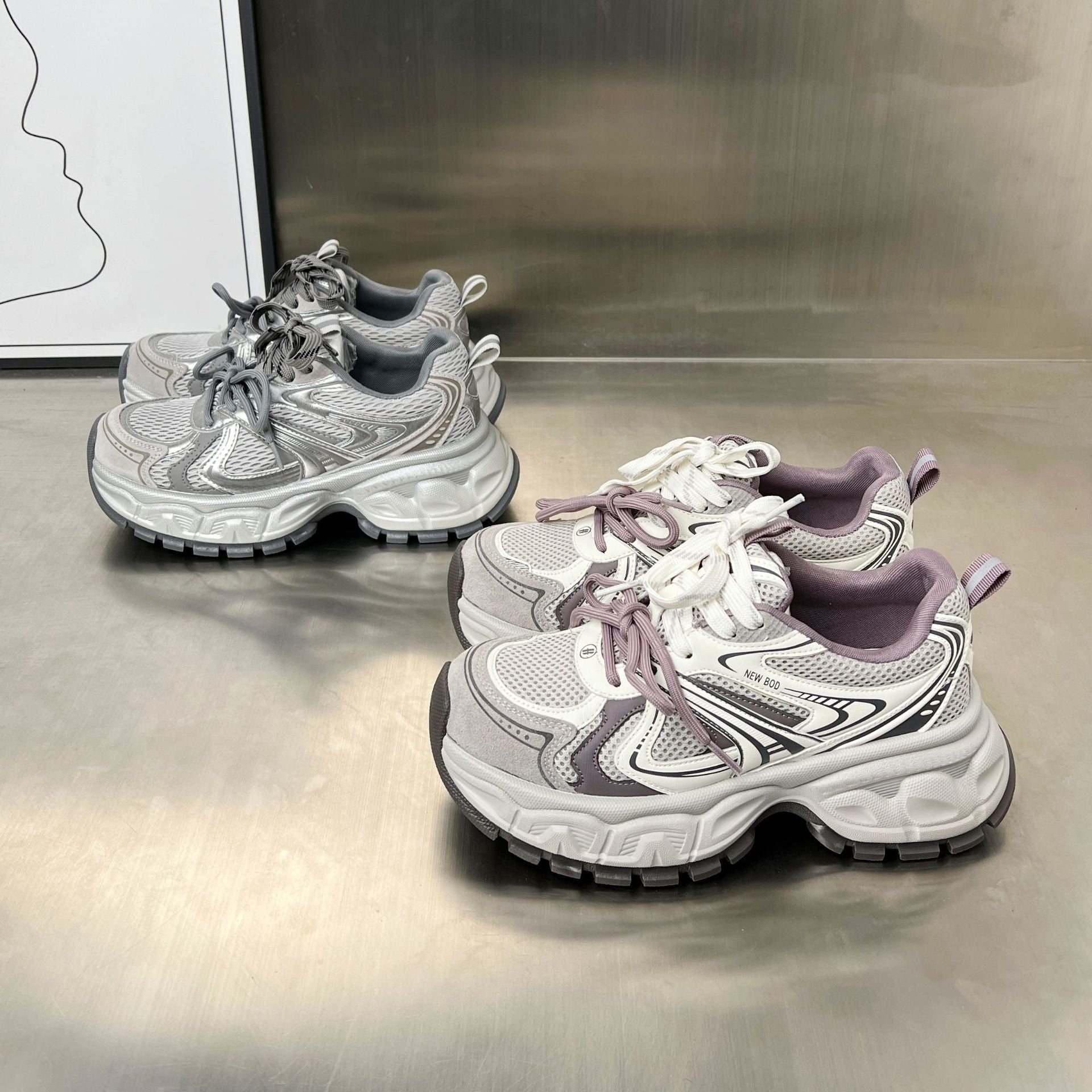 Damen Sportliche Trend-Sneaker mit rutschfester Sohle und atmungsaktivem Mesh-R&B