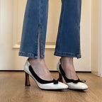 Damen elegante Pumps mit femininem Schleifendetail