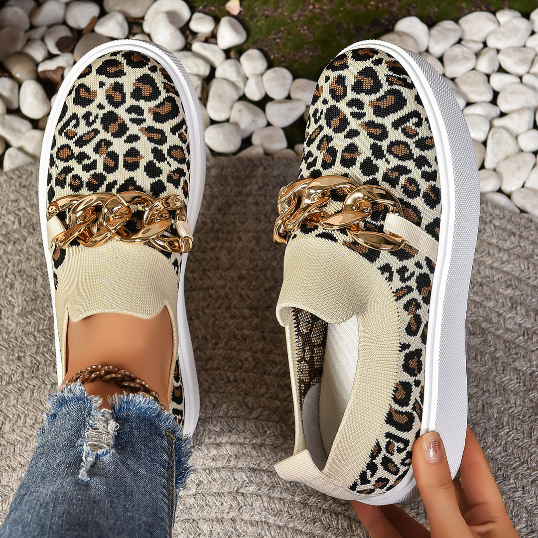 Damen Modische Slip-On Sneakers mit elegantem Ketten-Detail R&B