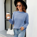 Damen modischer Strickpullover mit strukturiertem Waffelstil